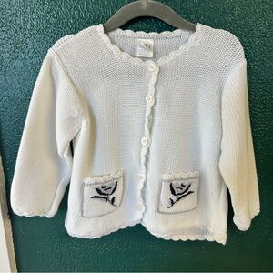 Vintage Beets N Snips White Knit Cardigan for Kids